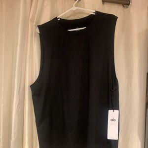 ALO Yoga Black Boxy Muscle Tee
